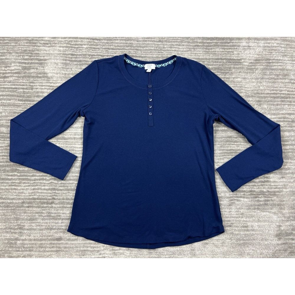 Crown &‎ Ivy Top Womens Small Blue Long Sleeve Intimates Sleep